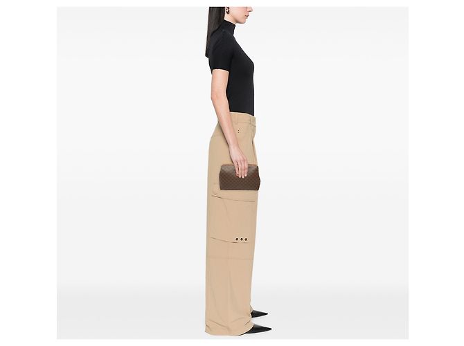 Céline Celine Brown Macadam Coated Canvas Pouch - view 6