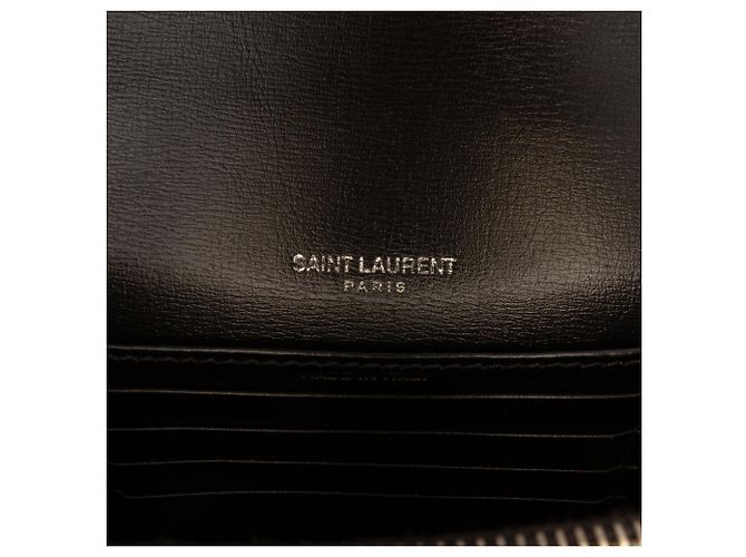 Portafoglio con catena Saint Laurent Black Mini Leather Monogram Sunset Nero - vista 5