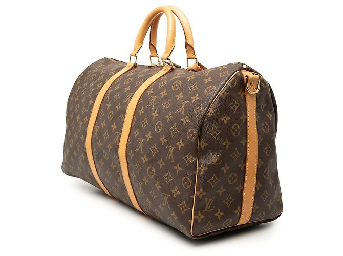 Louis Vuitton Marrone Monogram Keepall Bandouliere 50 - vista 2