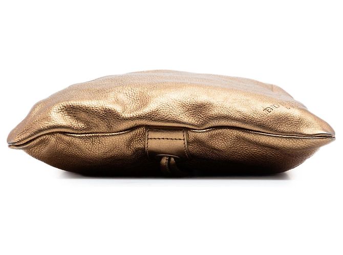 Burberry Metallic Gold Grained Calfskin Drawstring Sling Bag - Ansicht 3