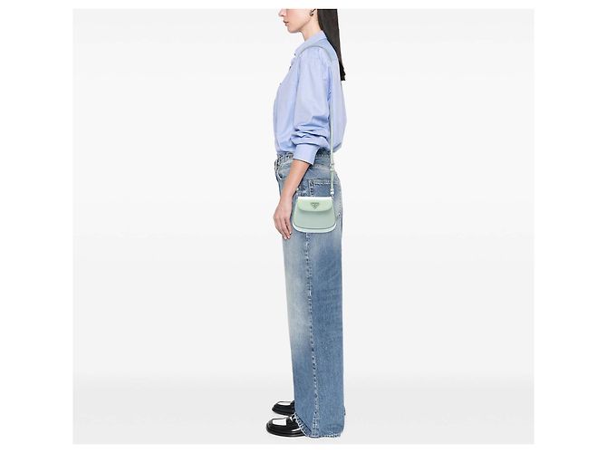Borsa Cleo mini in pelle spazzolata verde Prada Verde chiaro - vista 6
