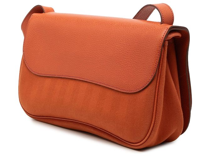 Borsa Colorado PM in Vache Liege e Toile Arancione Hermès - vista 2