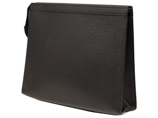 Pochette Voyage MM in pelle Taiga nera Louis Vuitton Nero - vista 2