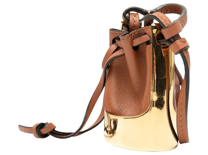 Collana con pendente borsa balloon in pelle marrone LOEWE - vista 2