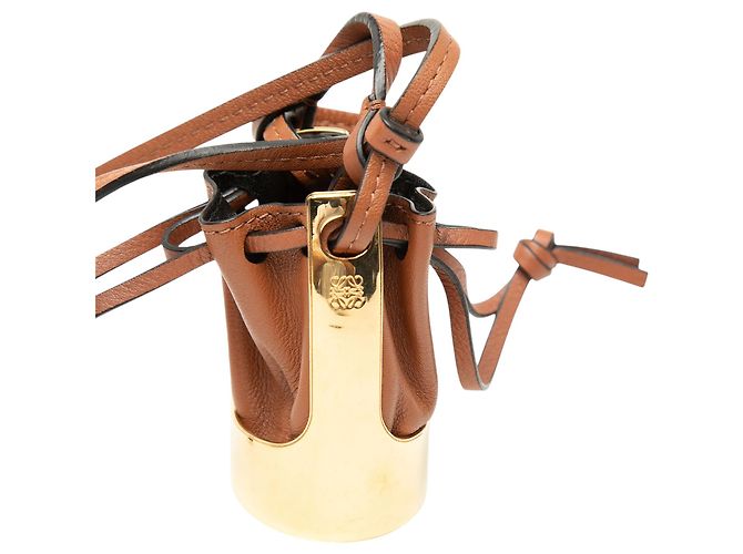 Collana con pendente borsa balloon in pelle marrone LOEWE - vista 5