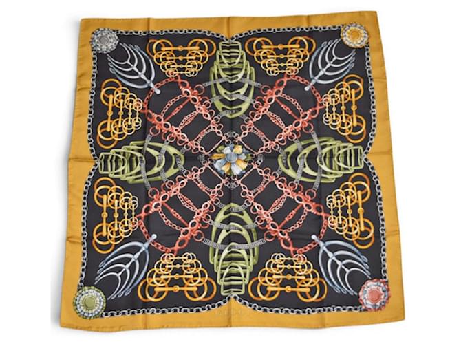 Sciarpa Gucci in seta gialla e nera Horsebit Giallo - vista 2