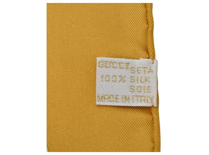 Sciarpa Gucci in seta gialla e nera Horsebit Giallo - vista 7