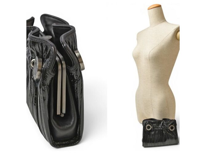 Bulgari Bvlgari Twist Clutch aus Lackleder Schwarz - Ansicht 3