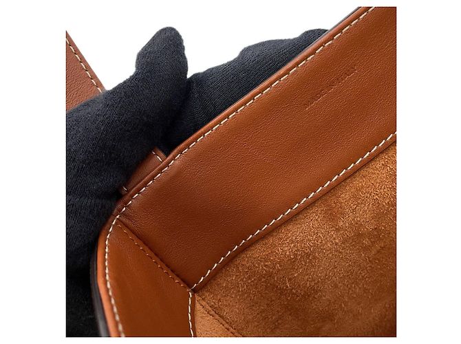Céline Borsa a mano Celine Cuile Triomphe Cube in pelle Marrone - vista 10