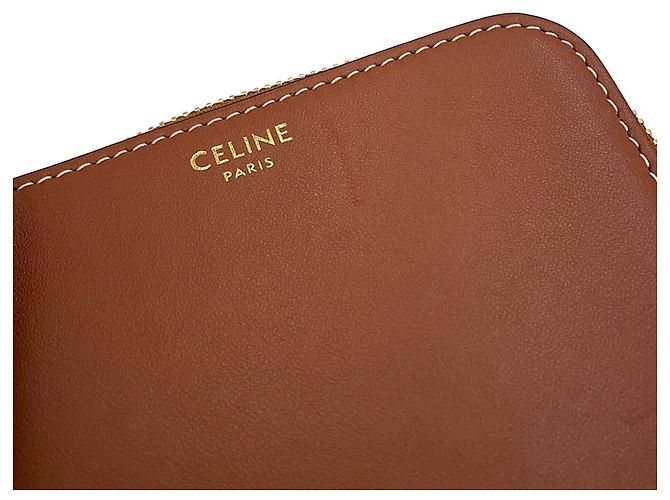 Céline Borsa a mano Celine Cuile Triomphe Cube in pelle Marrone - vista 13