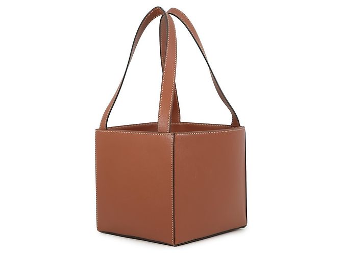 Céline Borsa a mano Celine Cuile Triomphe Cube in pelle Marrone - vista 2