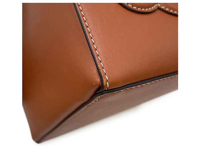 Céline Borsa a mano Celine Cuile Triomphe Cube in pelle Marrone - vista 7