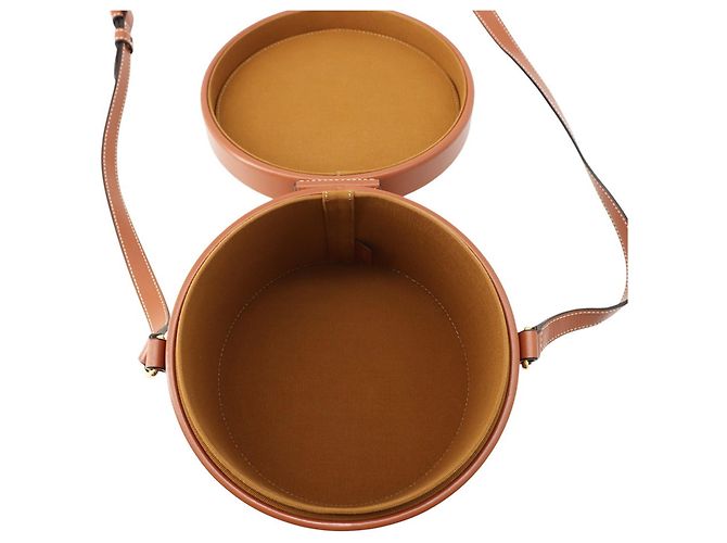 Céline Celine Triomphe Tambour Handtasche Medium Braun Weiß - Ansicht 5