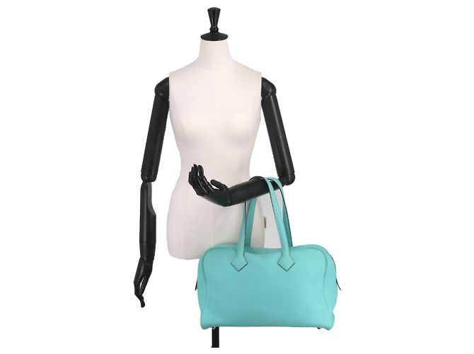 Hermès Borsa Hermes Victoria 2 35 Blu - vista 9