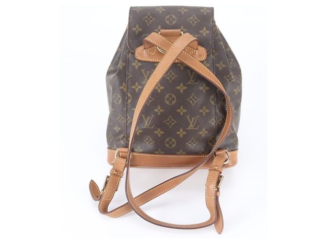 Zaino/Borsa Louis Vuitton Monogram Montsouris MM Marrone Bianco Monogramma - vista 3