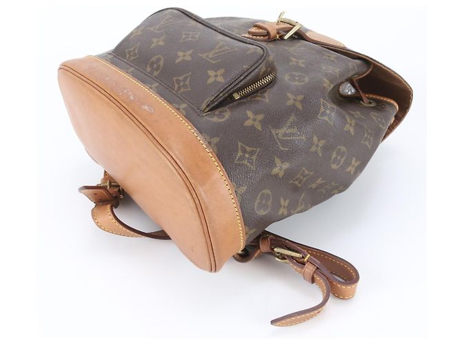 Zaino/Borsa Louis Vuitton Monogram Montsouris MM Marrone Bianco Monogramma - vista 5