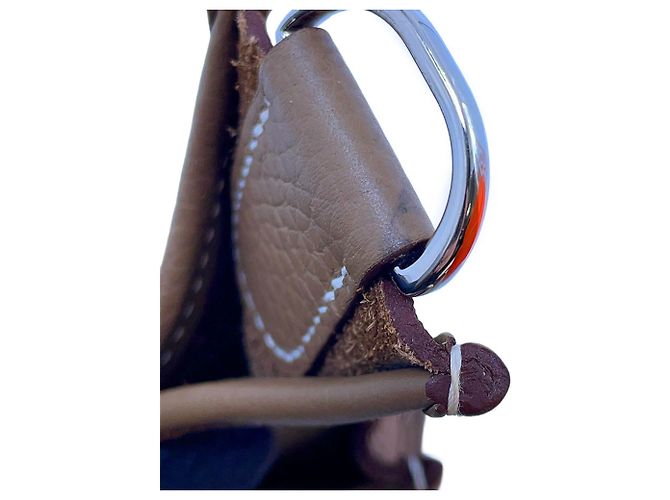 Hermès Borsa a tracolla Hermes Evelyne 3 PM Taupe - vista 8