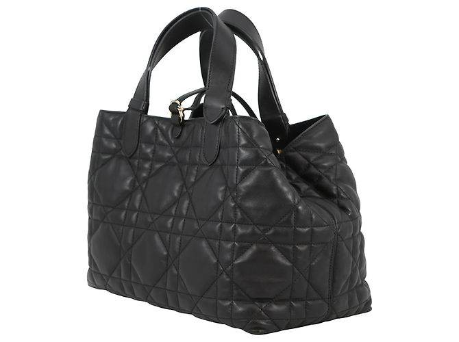 Borsa in pelle Christian Dior Macro Cannage Toujours Medium Nero - vista 2