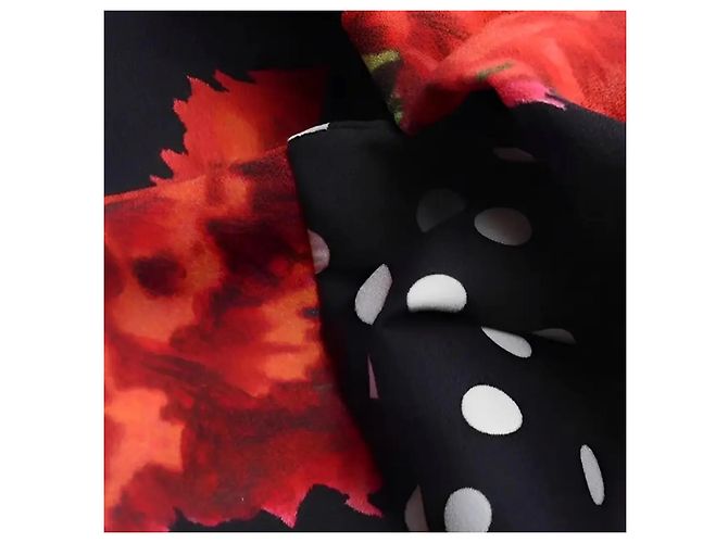 Dolce & Gabbana Blumenkleid mit Rüschensaum Schwarz Rot - Ansicht 6