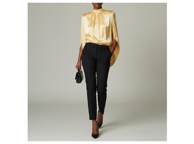 Thierry Mugler Mugler Blusa de seda amarilla con cuello alto Amarillo - vista 5