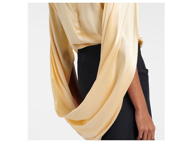 Thierry Mugler Mugler Blusa de seda amarilla con cuello alto Amarillo - vista 6