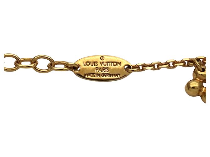 Collier Louis Vuitton plaqué or Doré - vue 7