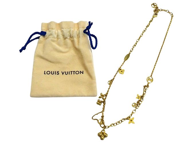 Collier Louis Vuitton plaqué or Doré - vue 9