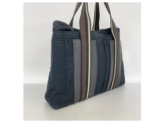 Hermès Hermes Troca Horizontal MM Canvas Tote Bag Schwarz - Ansicht 2
