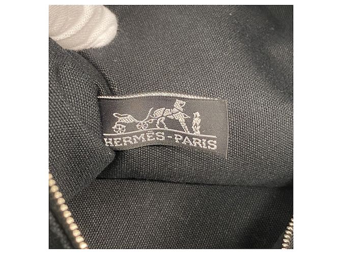 Hermès Hermes Troca Horizontal MM Canvas Tote Bag Schwarz - Ansicht 5