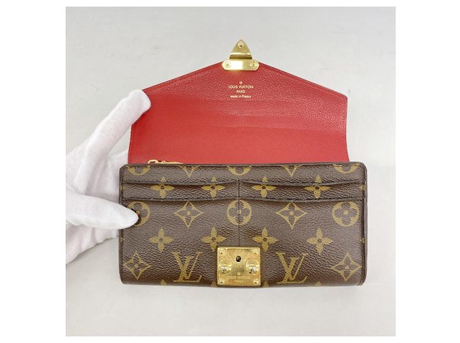 Louis Vuitton Monogram Portefeuille Pallas Long Wallet Marrone Fuschia - vista 9