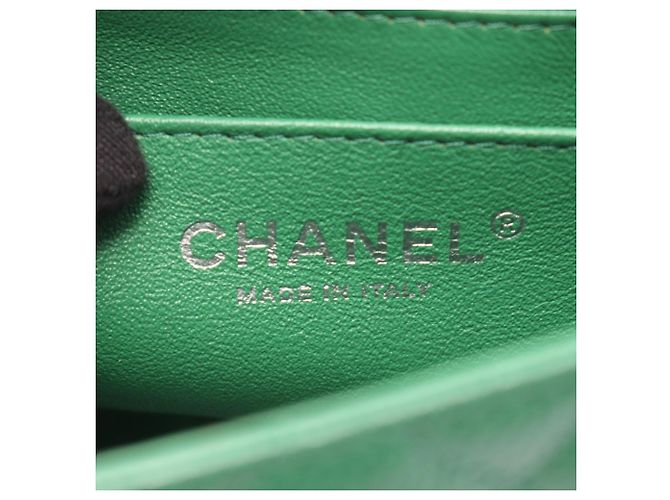 Borsa a tracolla Chanel Mini Matelassé 20 Verde - vista 4