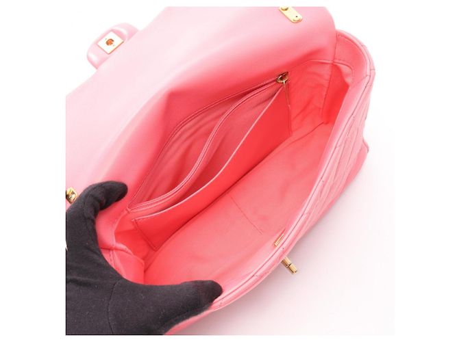 Borsa a Spalla Chanel Large Flap Bag Matelassé Rosa - vista 3