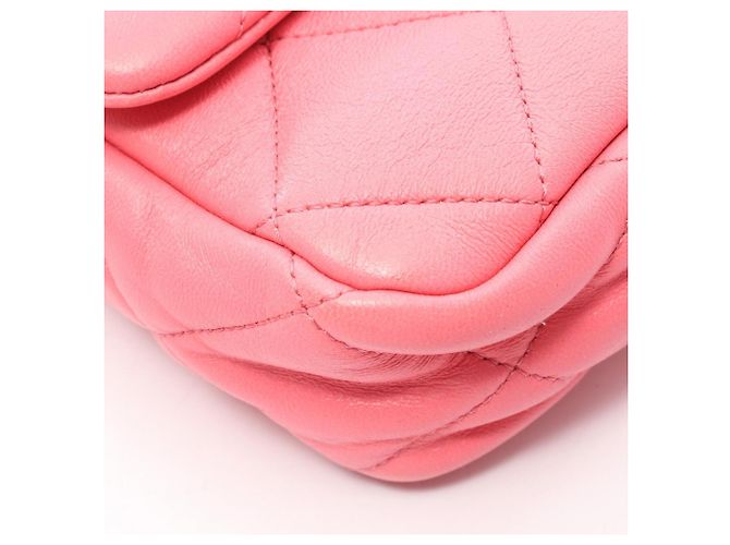 Borsa a Spalla Chanel Large Flap Bag Matelassé Rosa - vista 6