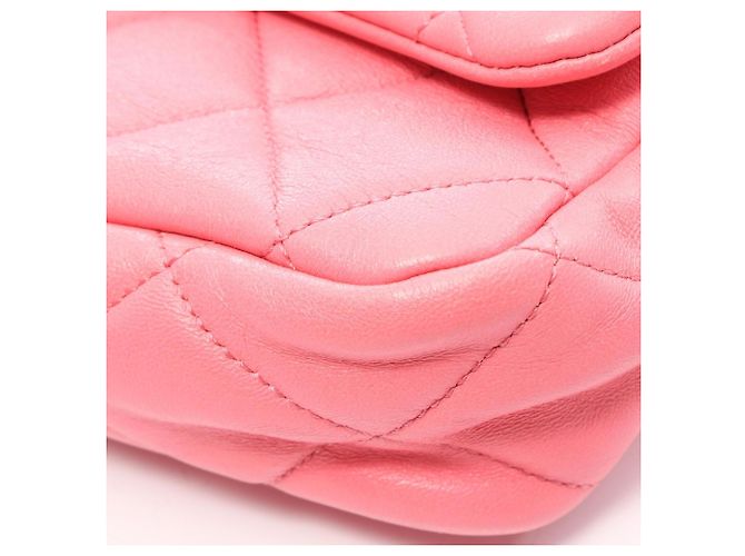 Borsa a Spalla Chanel Large Flap Bag Matelassé Rosa - vista 7