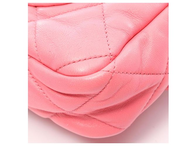 Borsa a Spalla Chanel Large Flap Bag Matelassé Rosa - vista 8