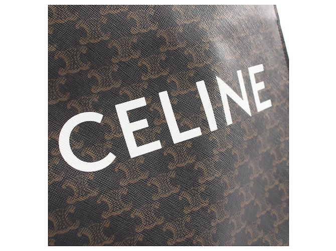 Céline Celine Small Vertical Cabas Triomphe Borsa Tote 2-Way Marrone Nero - vista 4