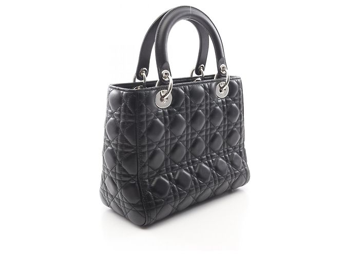 Borsa Christian Dior Lady Dior Medium Nero - vista 2