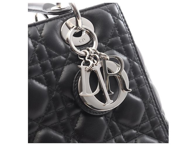 Borsa Christian Dior Lady Dior Medium Nero - vista 9