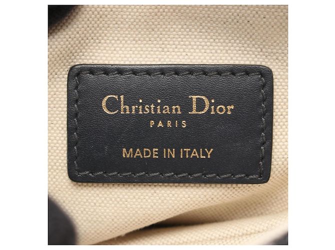 Borsa Christian Dior Saddle Bag Mini Oblique Jacquard Nero Beige Blu navy - vista 4