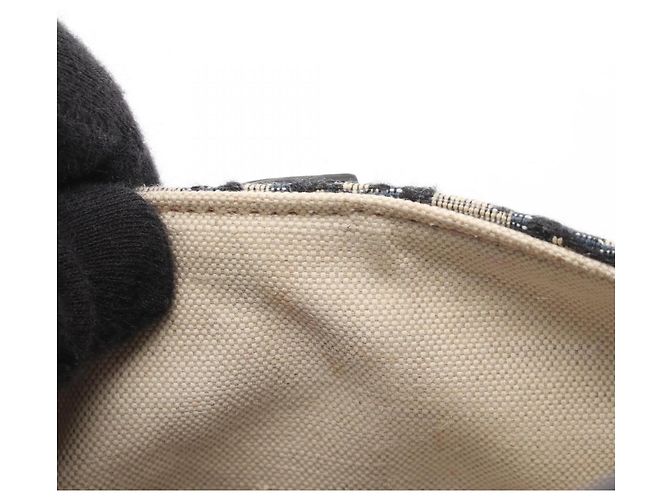 Borsa Christian Dior Saddle Bag Mini Oblique Jacquard Nero Beige Blu navy - vista 5