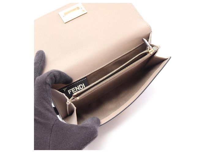 Fendi Peekaboo Selleria Bi-fold Long Wallet Beige - Ansicht 3