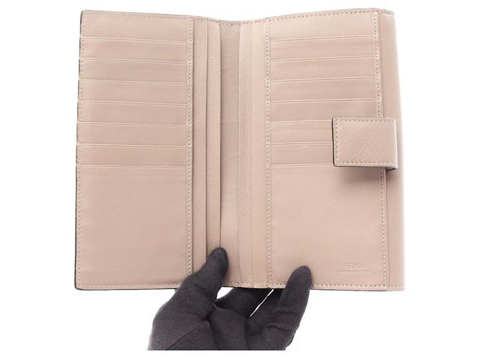 Fendi Peekaboo Selleria Bi-fold Long Wallet Beige - Ansicht 4