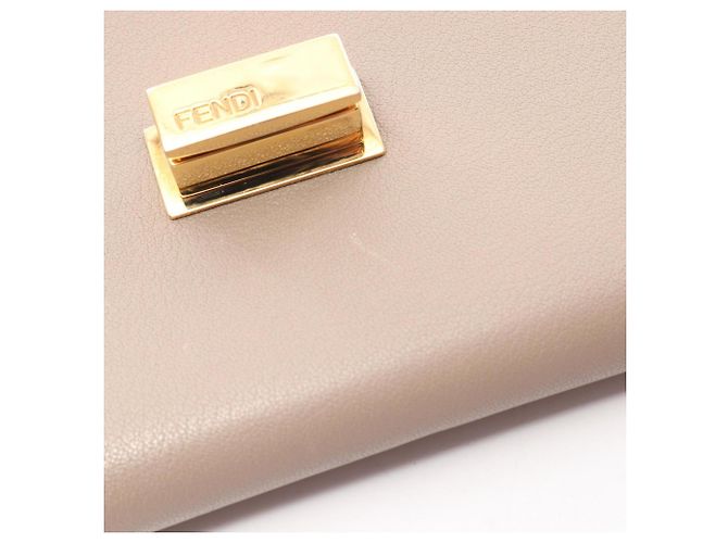 Fendi Peekaboo Selleria Bi-fold Long Wallet Beige - Ansicht 9