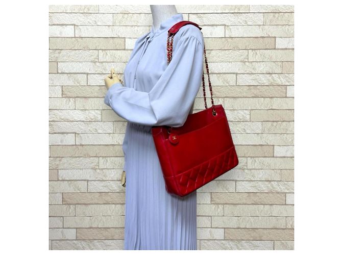 Borsa a Spalla Chanel Matelassé Rosso - vista 2
