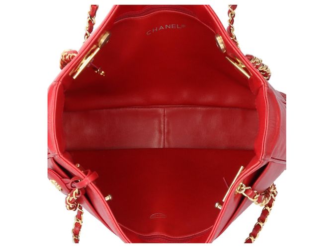 Borsa a Spalla Chanel Matelassé Rosso - vista 7
