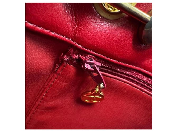 Borsa a Spalla Chanel Matelassé Rosso - vista 8