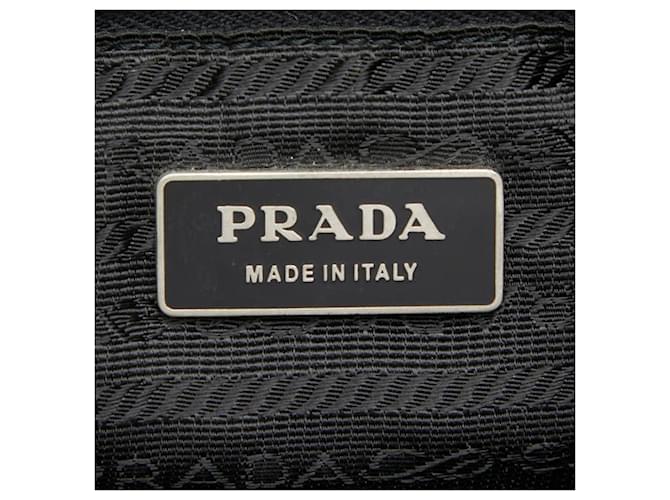 Borsa a tracolla messenger con placca logo Triangle Prada Nero - vista 11