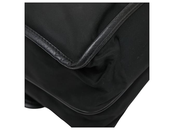 Borsa a tracolla messenger con placca logo Triangle Prada Nero - vista 7