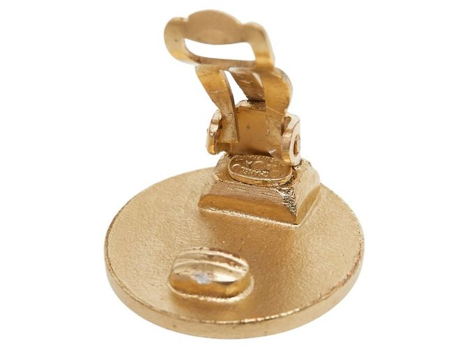 Chanel Coco Mark Gold Strass Clip-Ohrringe - Ansicht 4