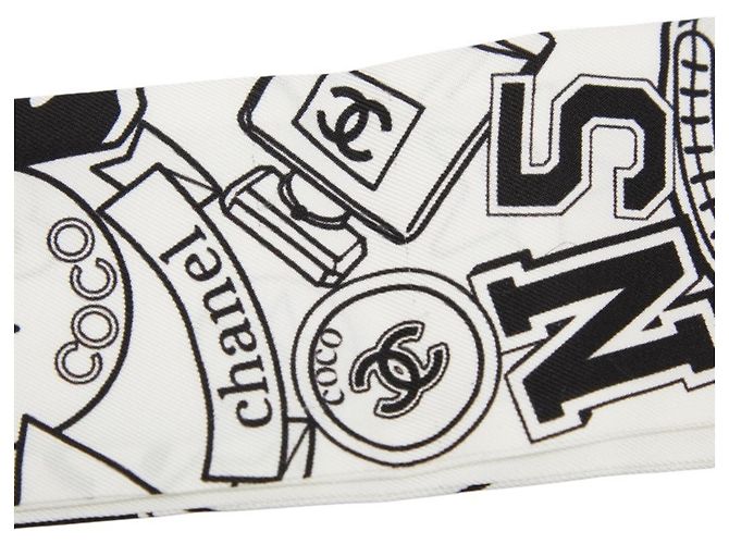 Cerchietto Twilly Chanel Coco Mark Rue Cambon Nero Bianco - vista 3